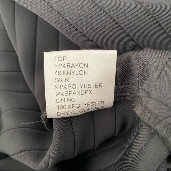 Tadashi Shoji Contrast Lace and Pintuck Neoprene Black White Gray Dress - Picture 7 of 7